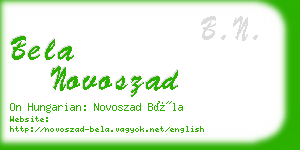 bela novoszad business card